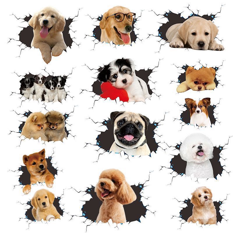Car stickers dog 3D car stickers body decoration personality creative realistic shade bumper stickers for foreign trade