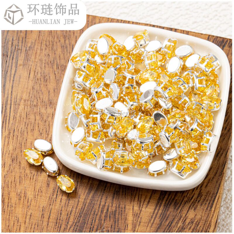 【椭圆锆石爪钻】闪亮锆石保色diy手工材料手链饰品配件体验装|undefined