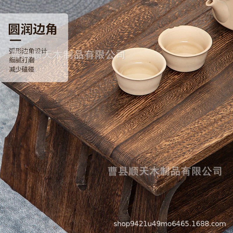 現物の実木畳の窓の小さいテーブルの家庭用のお茶台は折りたたみができます。|undefined