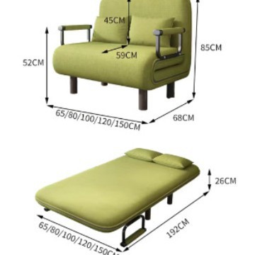 Multifunctional Folding Sofa Bed for Small Apartments, Single 2023 Internet Celebrity Double Simple Office Detachable and Washable Dual-Purpose Bed