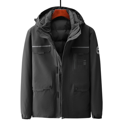 Men's Down Jacket Outdoor Down Inner Jacket Windproof Waterproof Hiking Coat Windbreaker Outerwear Women's Three-in-One