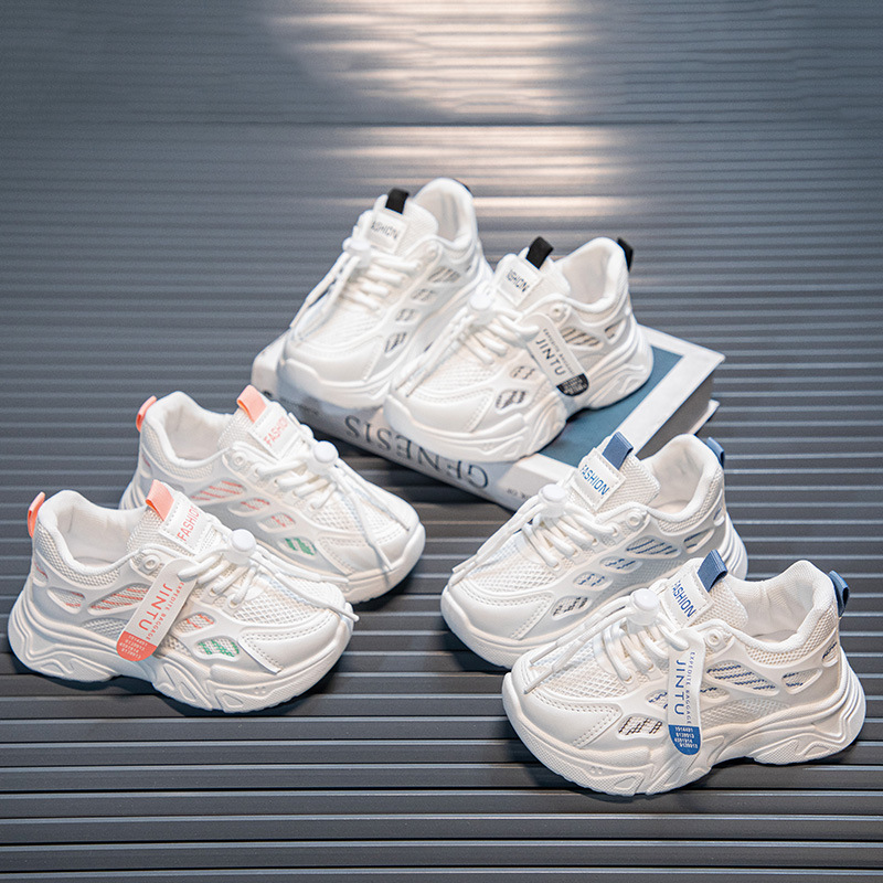 Girls' Shoes Spring & Fall 2025 New Solid Soft-Soled Leather Breathable Flats Girls Versatile Non-Slip Kidsren's Sneakers