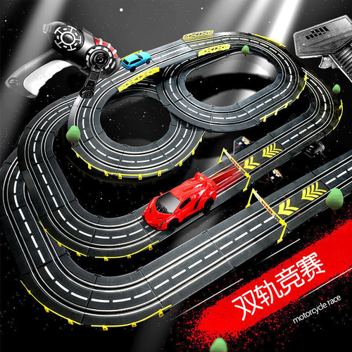 Cross-border hot selling electric remote control rail car large track slide toy racing four-wheel drive track boy car