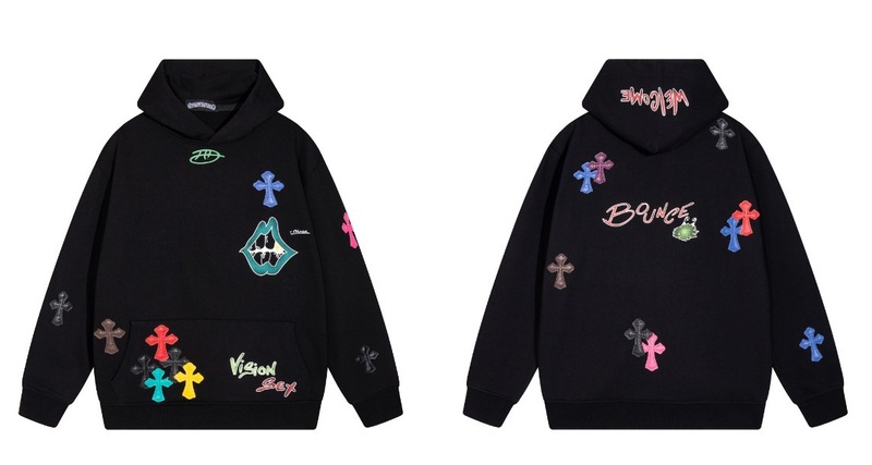 24ss年新款高品质Chrome Hearts 马蹄十字架连帽拉链卫衣工厂批发|undefined