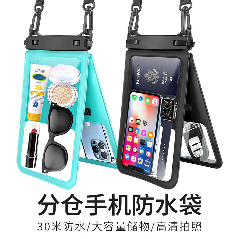 Cross-Border Hot Selling Outdoor Rafting Portable Mobile Phone Waterproof Bag Beach Swimming Double Bag Transparent Waterproof Mobile Phone Case Cross-Border Hot Selling Outdoor Rafting Portable Mobile Phone Waterproof Bag Beach Swimming Double Bag Transparent Waterproof Mobile Phone Case