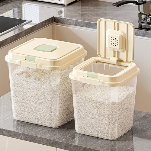 Food-grade household rice bucket, insect-proof and moisture-proof sealed rice container, flour and noodle bucket, storage jar, rice box, rice and grain storage box