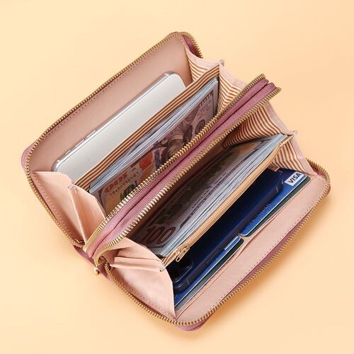 Women's Long Wallet Handbag Double Zipper Large Capacity Zero Wallet Multi-purpose Phone Bag Card Holder