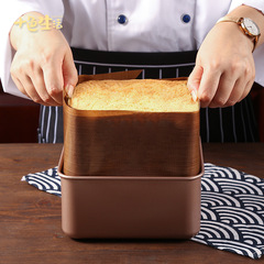 6英寸古早蛋糕模具加高加深金色不粘烤箱正方形烤盤家用烘焙工具