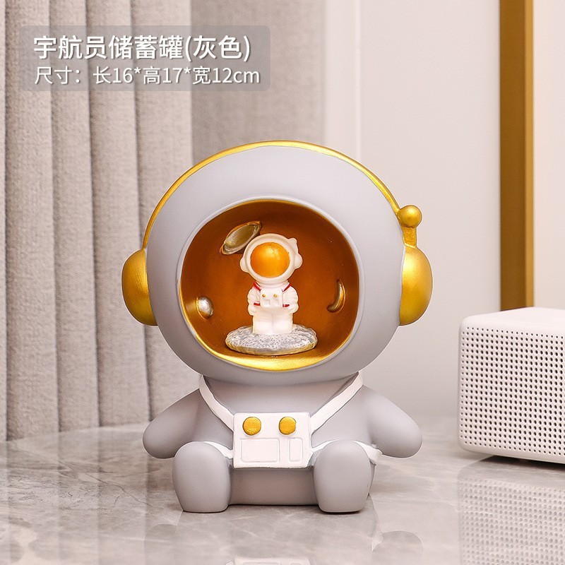 Reloj creativo astronauta alcancía puede guardar astronautas alcancía decoración del hogar Regalo de Cumpleaños de los niños