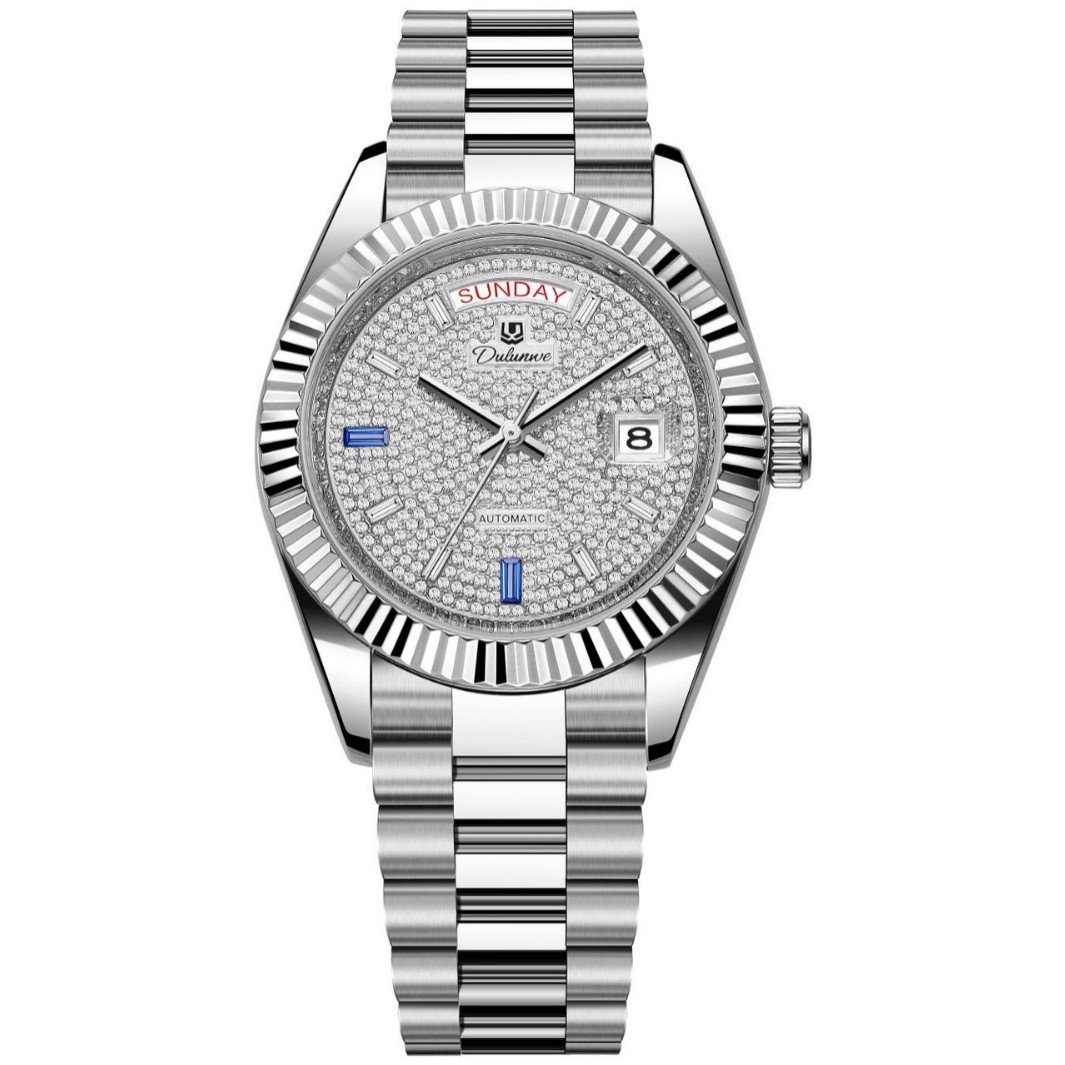 25 New Duranwei Double Calendar Fully Automatic Mechanical Men's Watch Business Fashion Wristwatch Waterproof Male Wristwatch