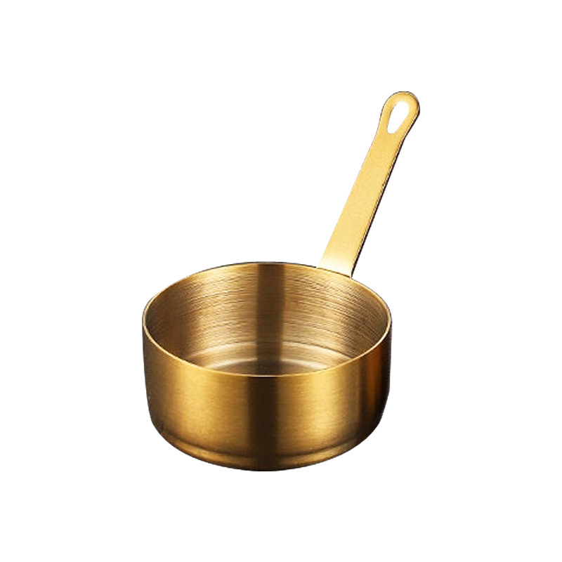 304 taza de salsa de acero inoxidable restaurante occidental filete taza de inmersión engrosada olla caliente salsa plato condimento taza con mango