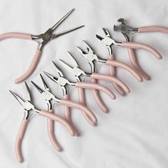手工diy钳子粉色尖嘴钳珠宝钳 多功能圆嘴钳迷你首饰绕线串珠工具
