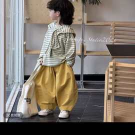 男童拼接长袖卫衣休闲裤套装2026春季新款中大童洋气设计感三件套