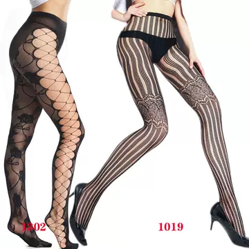 Cross-border foreign trade Generation hair tight hollow jacquard socks perspective large size pantyhose fun stockings base fishnet stockings - ShopShipShake