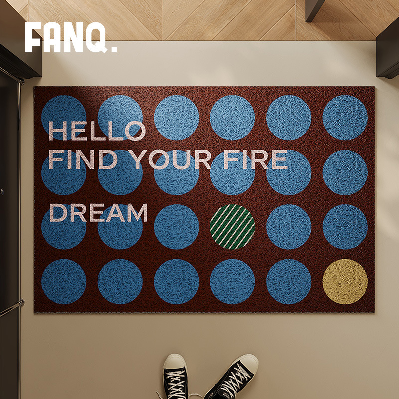 跨境入户门垫家用丝圈防滑脚垫耐磨刮土好打理可裁剪PVC美式脚垫