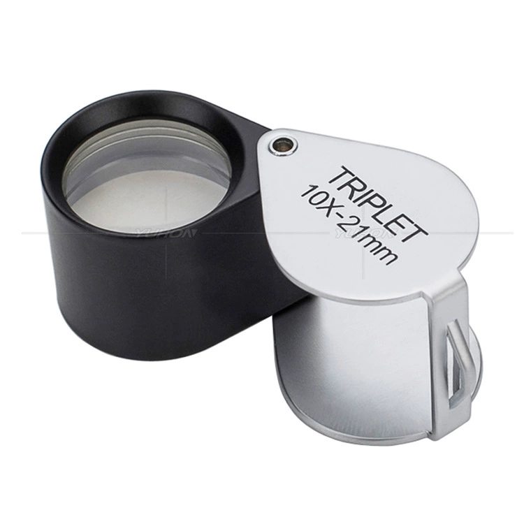 Цельнометаллическое портативное складное 10 раз 21 мм увеличительное стекло антикварная монета нефритовые украшения археологический инструмент для идентификации