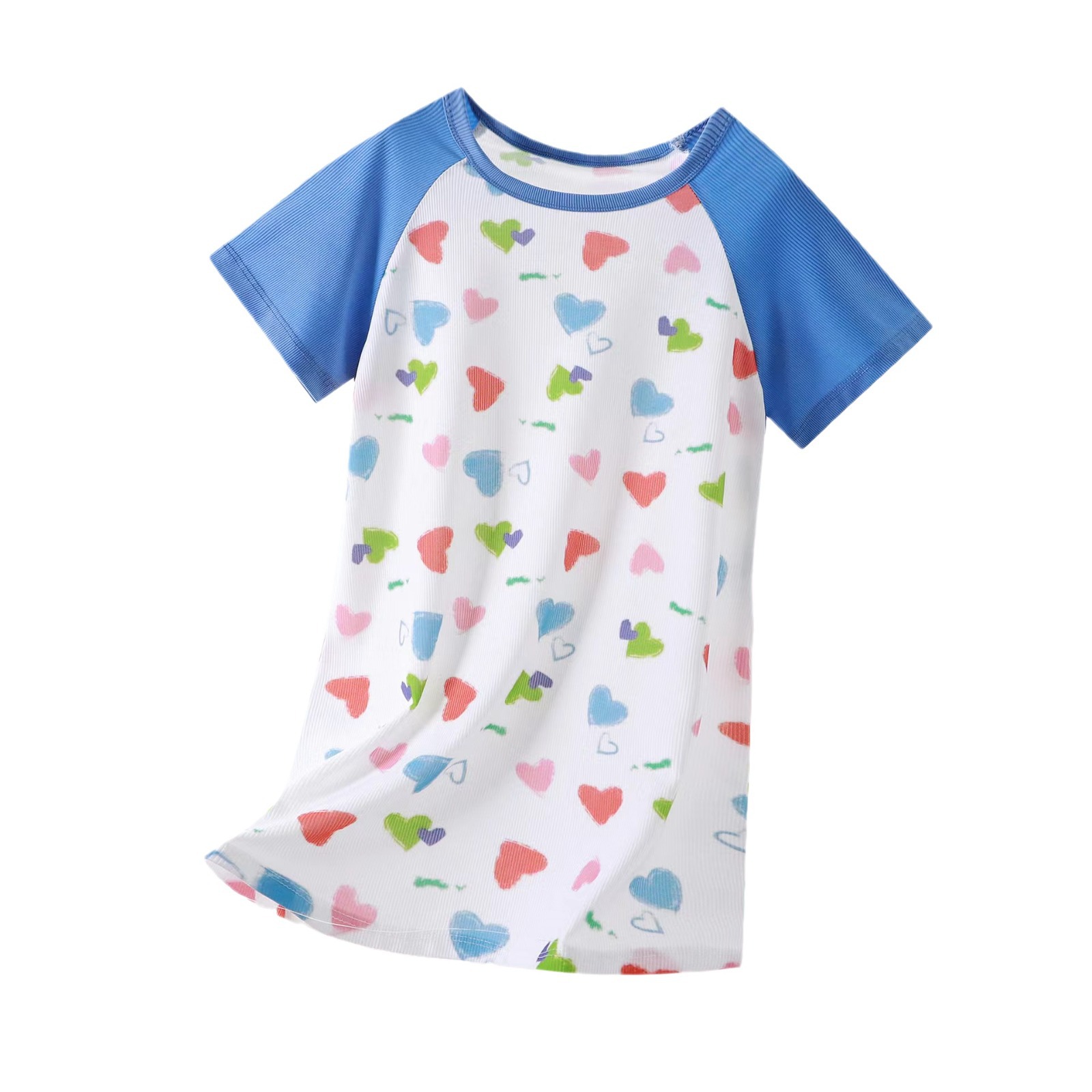 Pijama infantil pijama de niñas 3 - 6 años de edad ropa para el hogar verano delgado transpirable mangas cortas hielo bebé dormir lleno