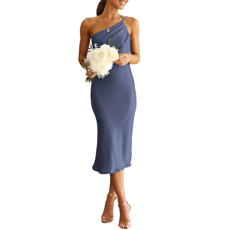 New stylish foreign trade cross-border elegant one-shoulder slim-fit dress, sexy tight-fitting ball gown, bridesmaid evening dress New stylish foreign trade cross-border elegant one-shoulder slim-fit dress, sexy tight-fitting ball gown, bridesmaid evening dress