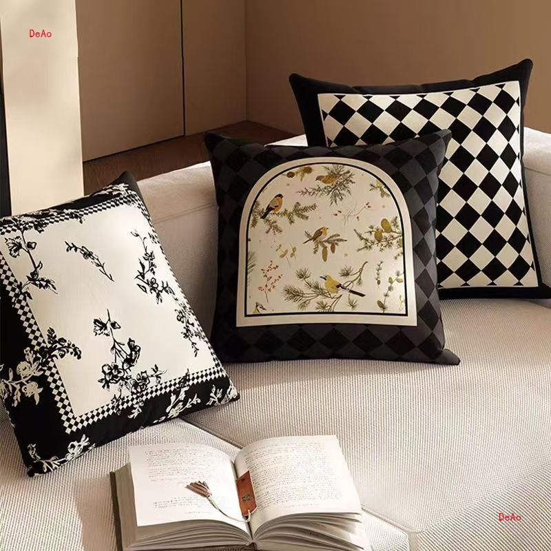 French Light Luxury Retro Pillow Double-Sided Pillow Living Room Decorative Lumbar Pillow Dormitory Pillow Soft Cushion