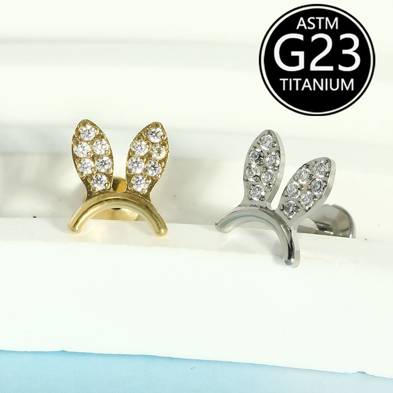 Labret piercing jewelry detail image