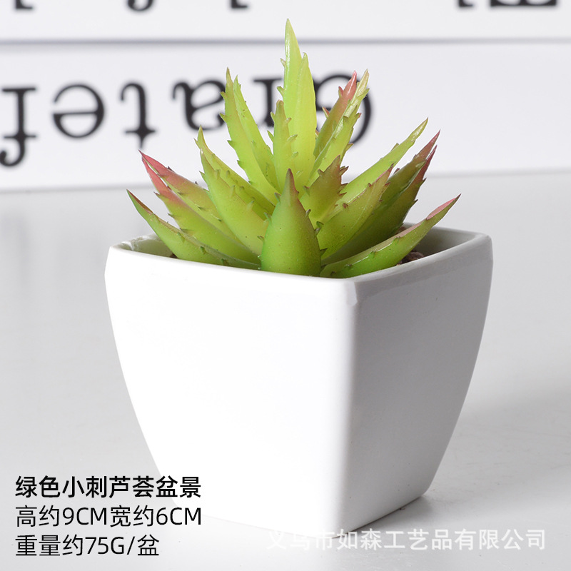 Simulación de plástico carnoso bonsai flor falsa combinación oficina interior escritorio plantas verdes pequeños adornos plantas artificiales al por mayor image 37