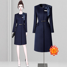 羊毛大衣外套女中长款职业气质美容院前台接待工装空姐客服工作服