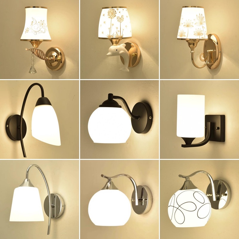 lámpara de pared dormitorio simple moderna lámpara de cabezal de cama creativa sala de estar lámpara de pasillo hotel residencial ingeniería led lámparas de pared