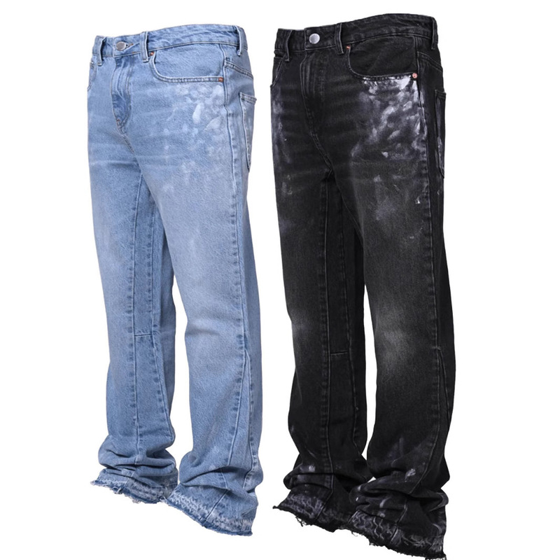 2025Temu Cross-Border New Men's Denim Straight Pants European and American Street Fashion Ins Popular Stretch Jeans
