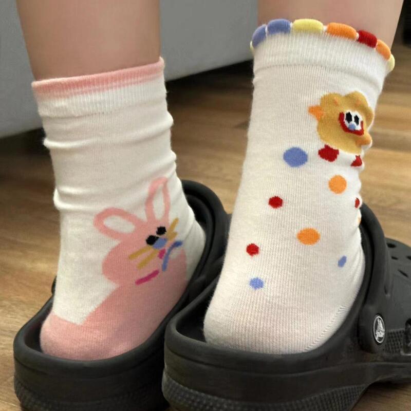 Bread Academy Style Ins Trendy Pure Cotton New Mid-Calf Socks Japanese Student Spring and Autumn Cartoon Cute White Socks Bread Academy Style Ins Trendy Pure Cotton New Mid-Calf Socks Japanese Student Spring and Autumn Cartoon Cute White Socks