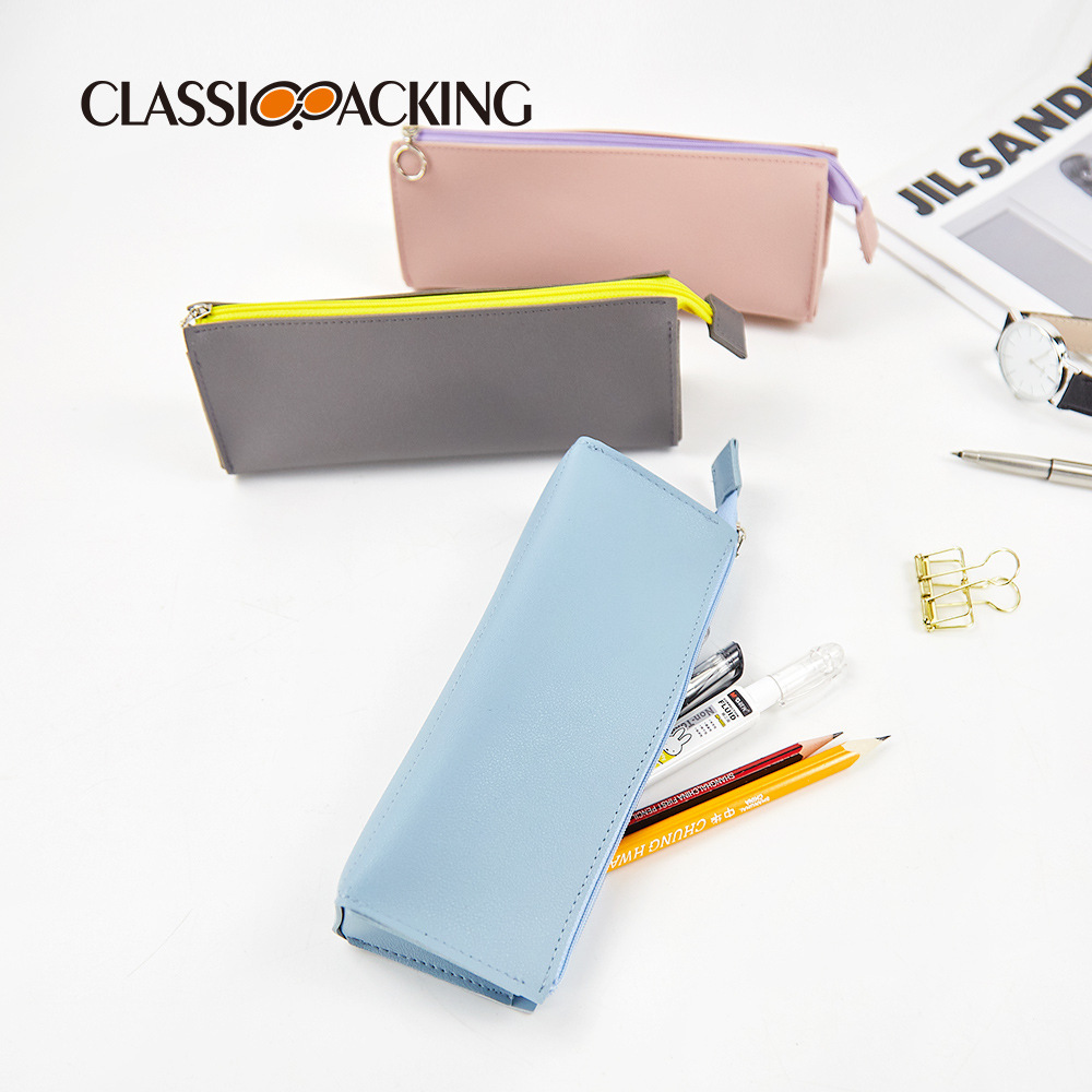 Bolsa de lápices simple japonesa, material de PU de gran capacidad, bolsa de lápices para estudiantes, bolsa de papelería creativa de personalidad fresca y linda de Corea
