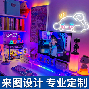 [Cross-border export] E-sports room wall atmosphere light led Doraemon Pikachu coolomi decorative light plate