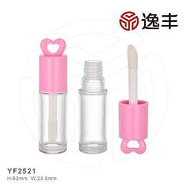 新品爱心型顶盖遮瑕唇彩管唇釉管唇蜜管粗杆刷头包材逸丰厂家批发