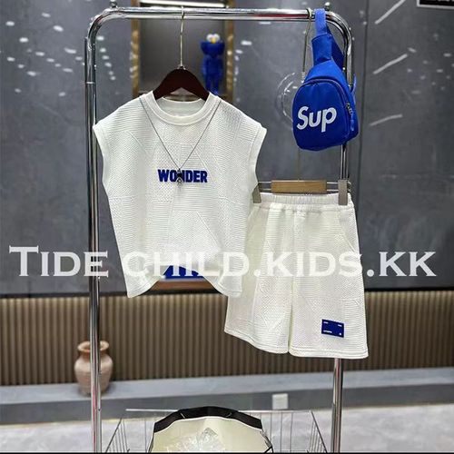 Summer middle and older children's clothing boys' sports suits summer sleeveless vest children's clothing