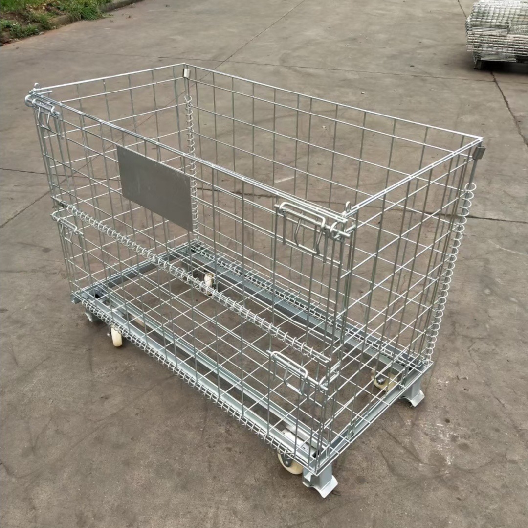 折叠式仓储笼铁网框物流周转箱储物箱仓库笼子金属铁框子蝴蝶笼