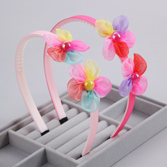 Children's Toothed Anti-Slip Flower Pearl Colorful Daily Outside Headband Fringe Hair Accessory Good Looking Headband Wholesale