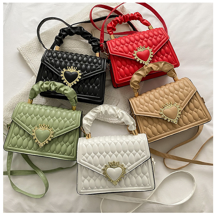 Small Pu Leather Solid Color Square Buckle Square Bag display picture 5