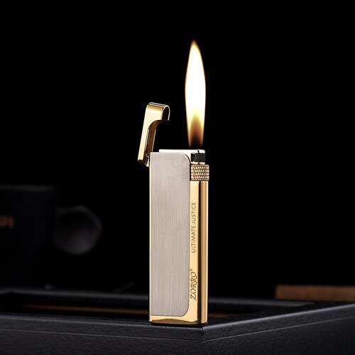 ZORRO Zorro inflatable lighter open flame slim and compact brushed metal texture personalized gift for men