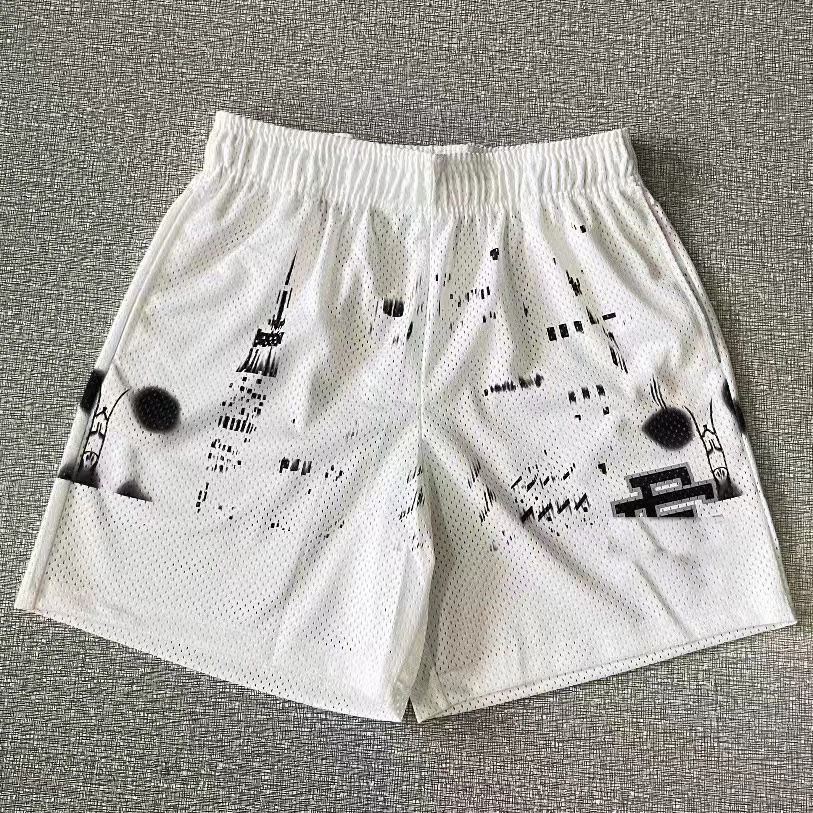 Pantalones deportivos estadounidenses para hombres y mujeres, pantalones de acondicionamiento de verano, pantalones de malla transpirables, sueltos, secos rápidos, pantalones de pareja.