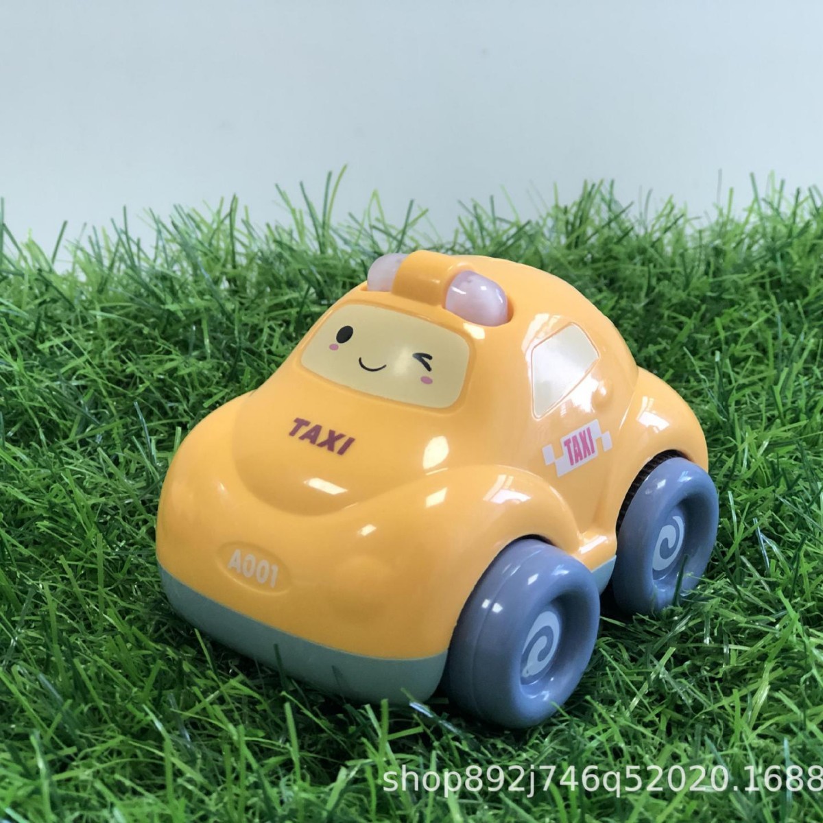 2025跨境儿童玩具车男孩女孩回力小汽车出租车音乐声光0-3岁宝宝