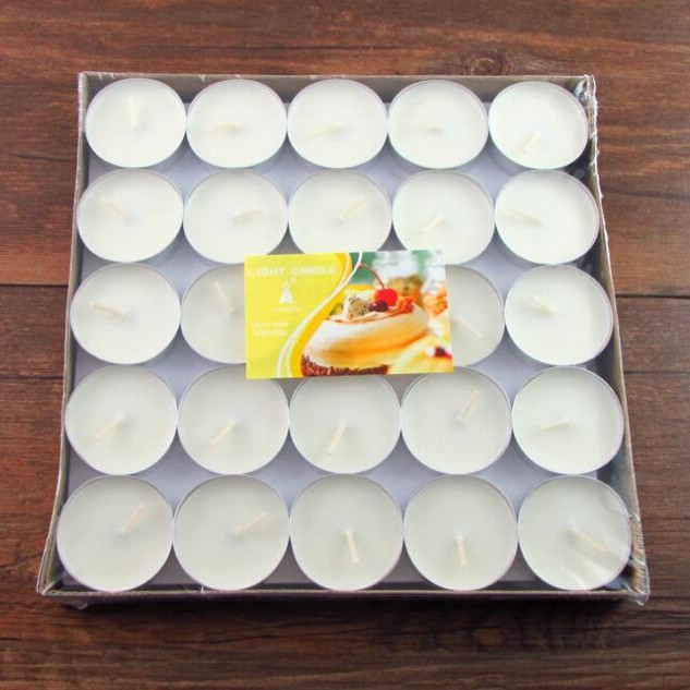 50 velas de aluminio blancas por la placa