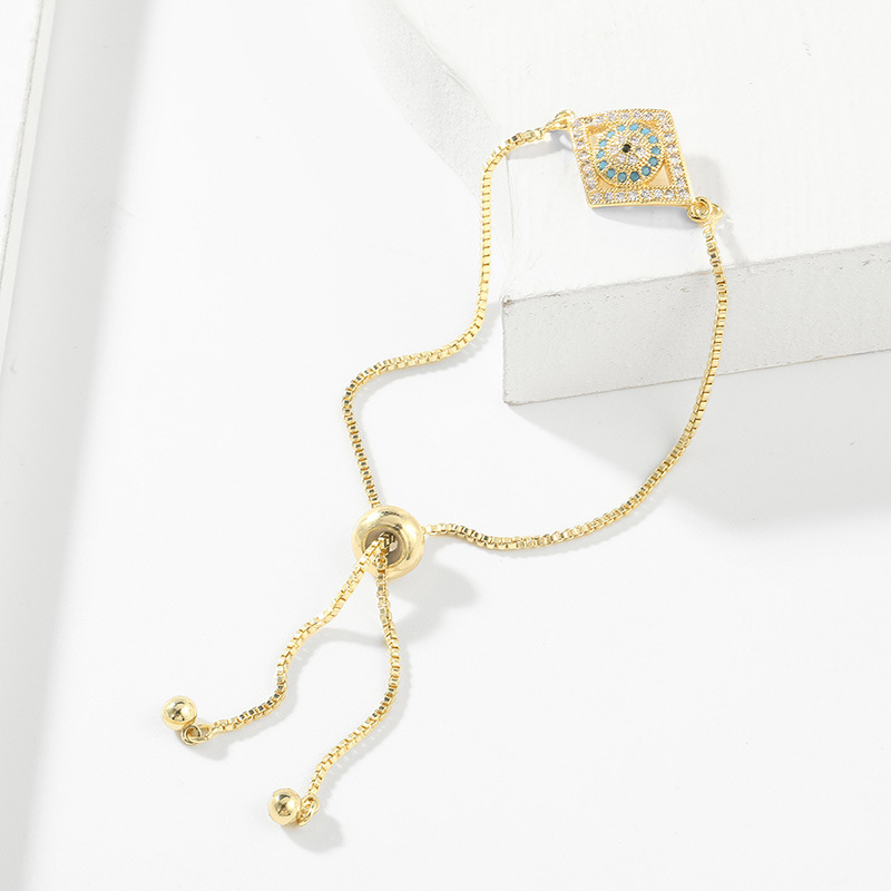 Fashion Eye Copper Inlay Artificial Gemstones Bracelets 1 Piece