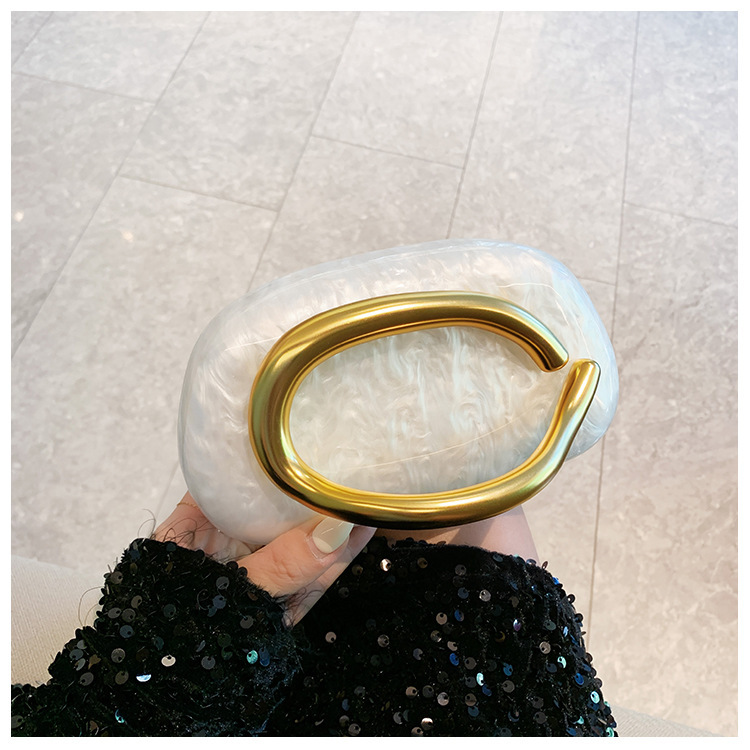 Bolsa de cena transfronteriza, dama de alto nivel, bolsa de mano de lujo ligera, cadena de bolsas acrílicas, bolsas de mano de boda