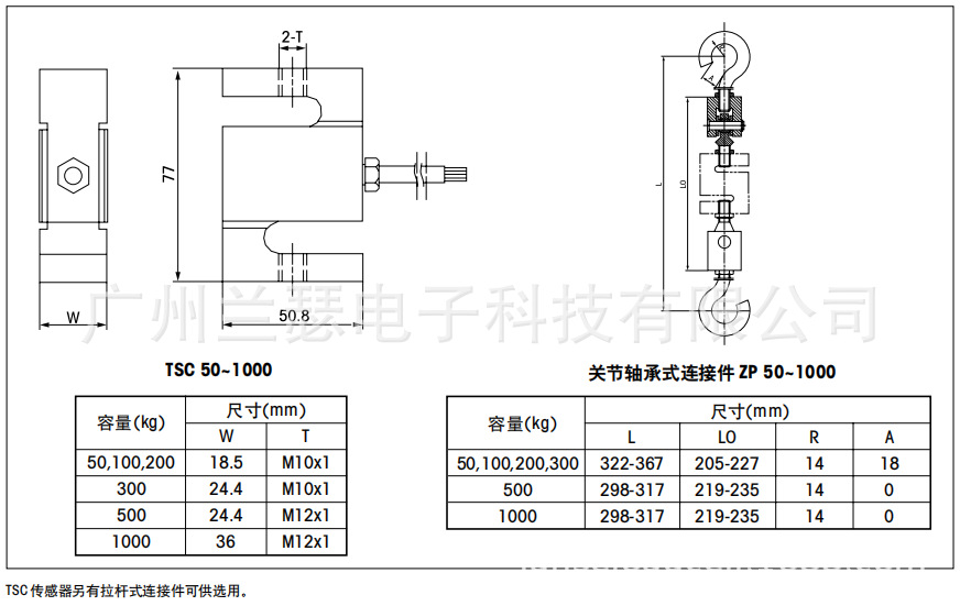 METTLER-TOLEDO梅特勒托利多S型拉压力TSC-500称重传感器