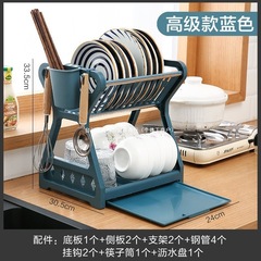 厨房置物架塑料沥水架碗架盘架厨房用品餐具收纳架双层碗碟架收纳