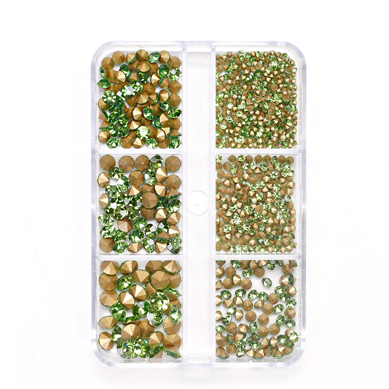 6 casillas de perforación de fondo puntiagudo ¿ verde turquesa