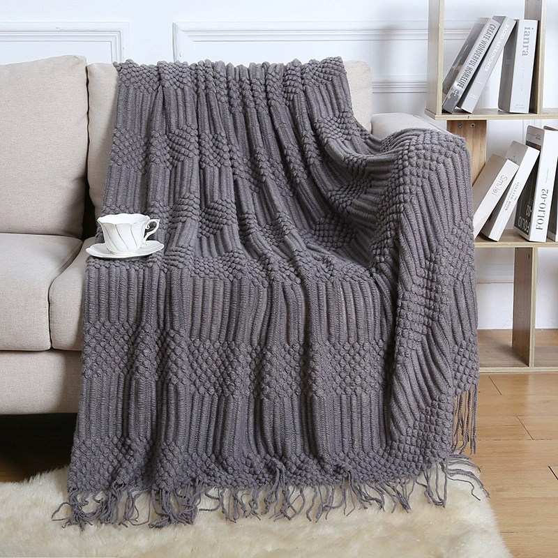 Duvet for sleep, knitted sofa, boho style