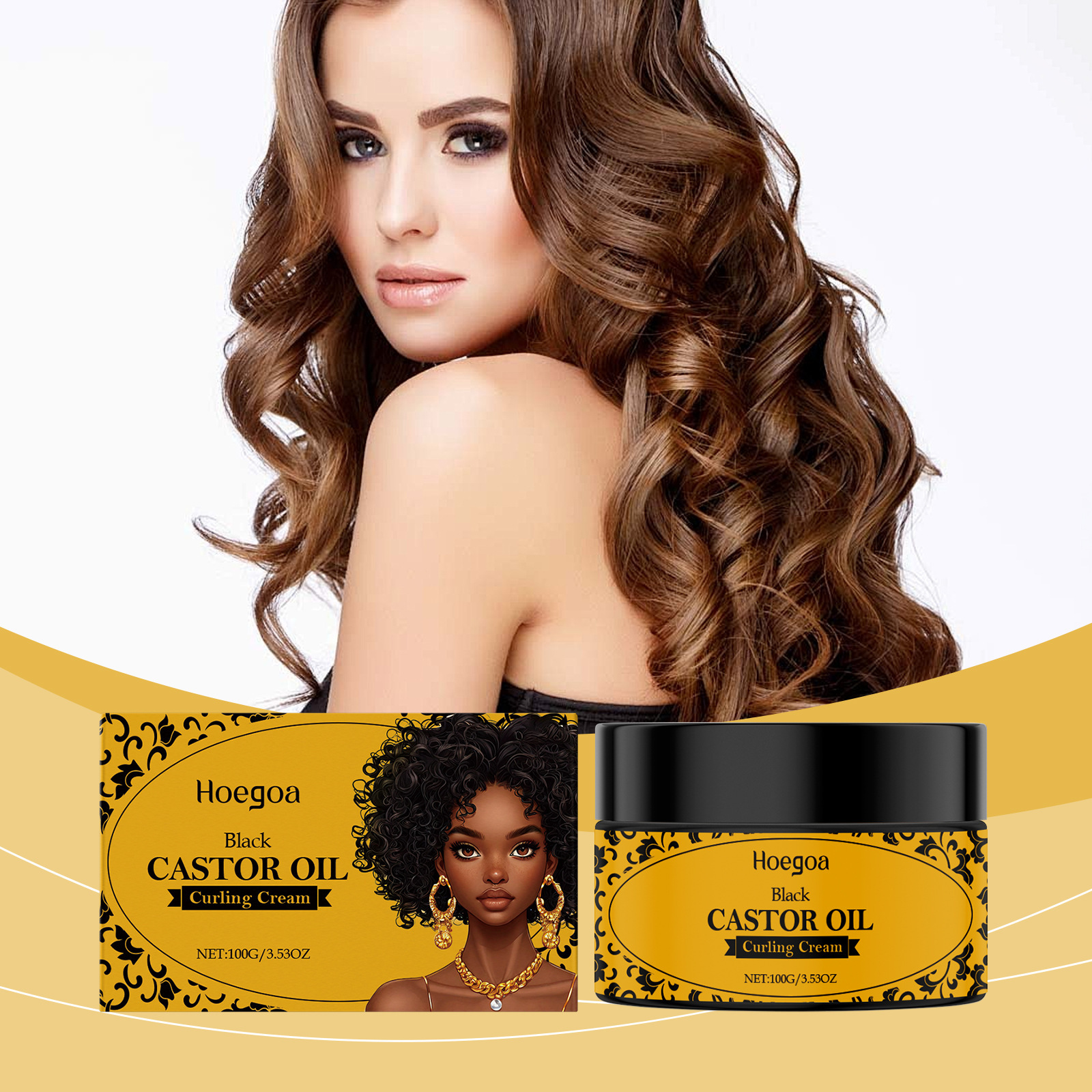 HOEGOA Moroccan Nourishing Styling Cream Ingredientes suaves Curly Hair Styling Care Styling Nutrition Natural Soft