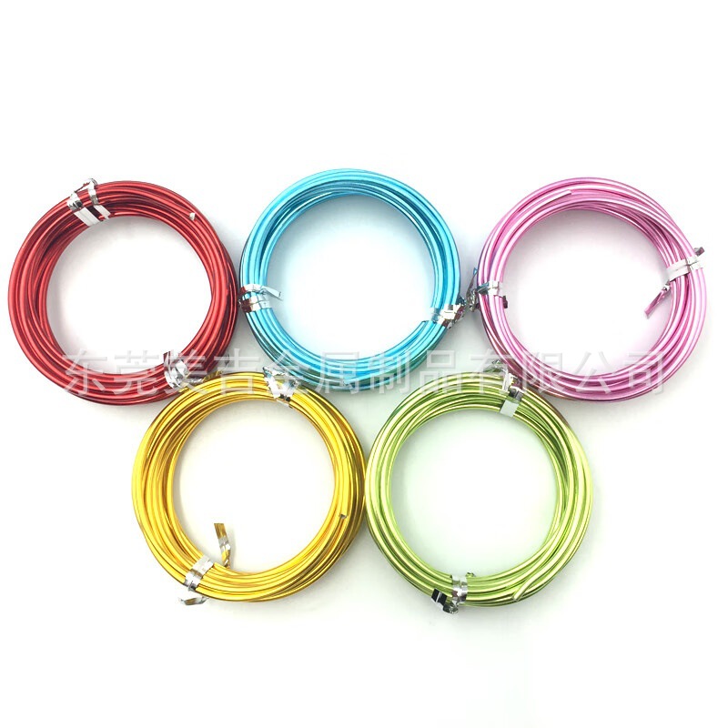 Material de bricolaje hecho a mano para estudiantes de primaria de 1-3mm, hilo de aluminio de color, alambre de aluminio, artesanía, alambre de metal, alambre de hierro blando