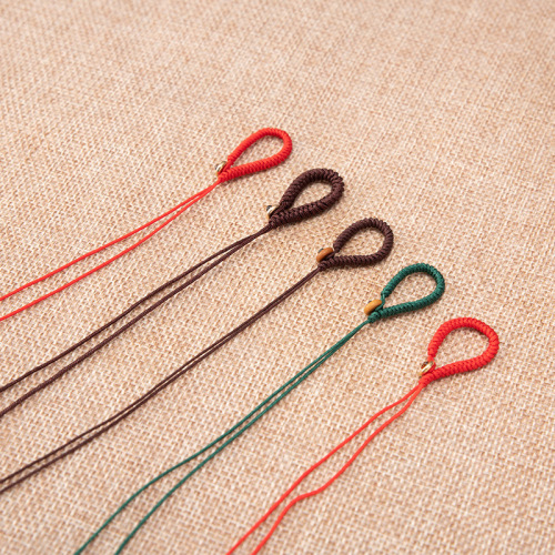 Wholesale diamond knot keychain braided rope flat knot keychain pendant semi-finished product No. 72 jade wire handmade hanging jewelry