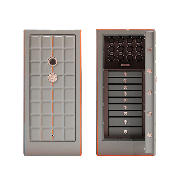 保险柜触控唤醒指纹密码钥匙多重加密防护真皮系列豪华保险箱